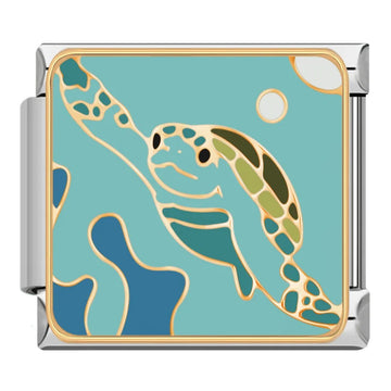 Sea Turtle Italian Silver Charm