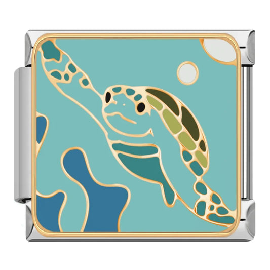 Sea Turtle Italian Silver Charm