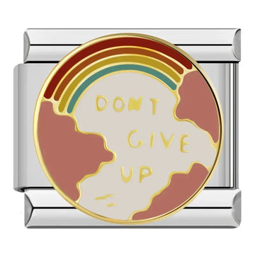 Don't Give Up v2 Italian Silver Charm