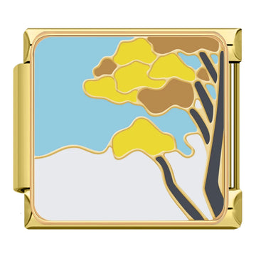 Golden Tree And Sky Italian Gold Charm