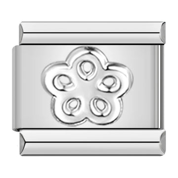 Aster Flower Italian Silver Charm