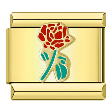 Rose Flower Italian Gold Charm