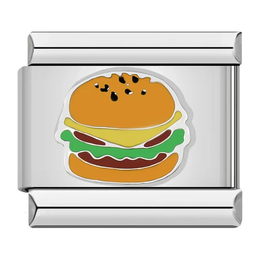 Burger Italian Silver Charm