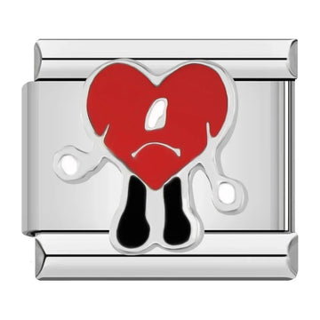Sad Heart Italian Silver Charm