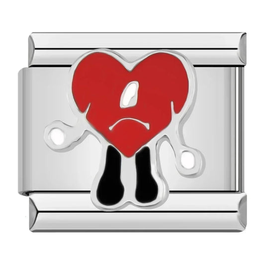 Sad Heart Italian Silver Charm
