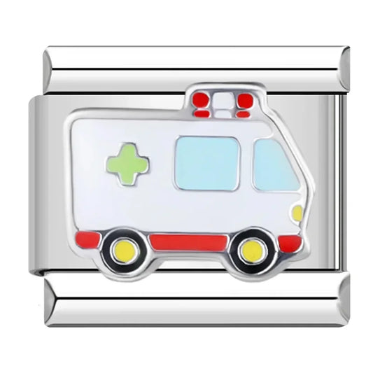 Ambulance Italian Silver Charm