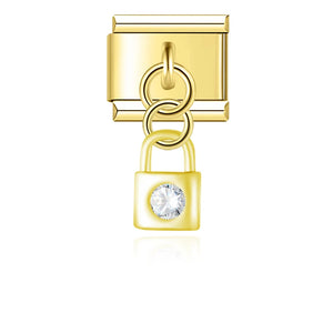 Lock Gold Dangle Charm