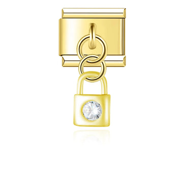 Lock Gold Dangle Charm