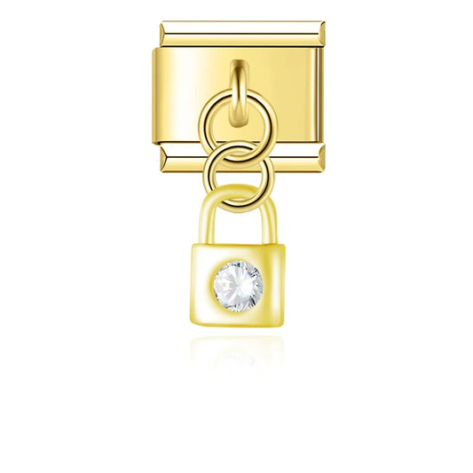 Lock Gold Dangle Charm