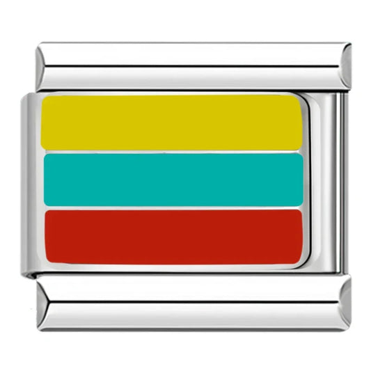 Lithuania Country Flag Italian Silver Charm