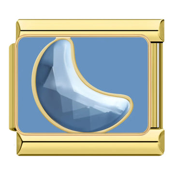 Moon Blue Eternal Italian Gold Charm