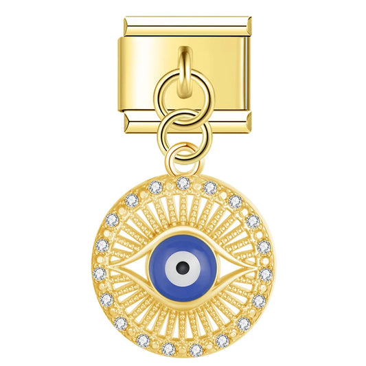 Evil Eye v9 Italian Dangle Gold Charm