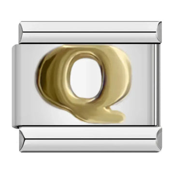 Alphabet Letter Q Italian Silver Charm