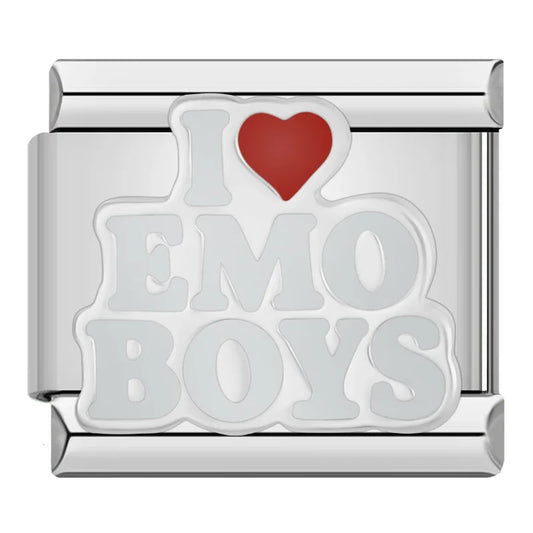 I Love Emo Boys Italian Silver Charm