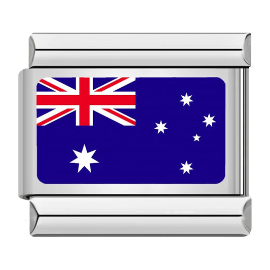 Australia Country Flag Italian Silver Charm