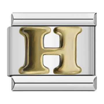 Alphabet Letter H Italian Silver Charm