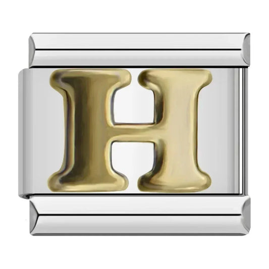 Alphabet Letter H Italian Silver Charm