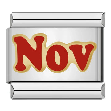 November Month Italian Silver Charm
