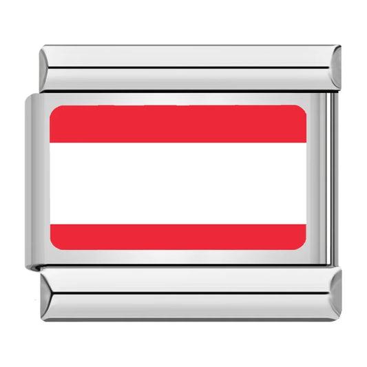 Austria Country Flag Italian Silver Charm