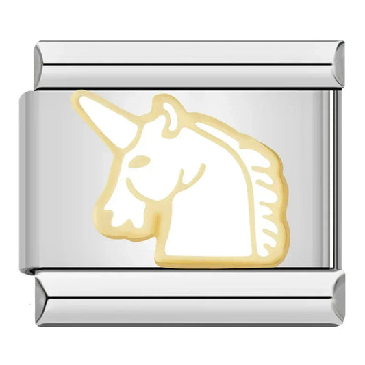 White Unicorn Italian Silver Charm