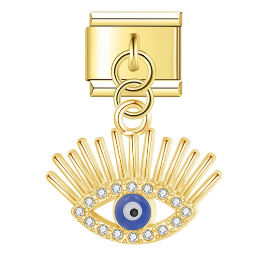 Evil Eye v6 Italian Dangle Gold Charm