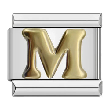 Alphabet Letter M Italian Silver Charm