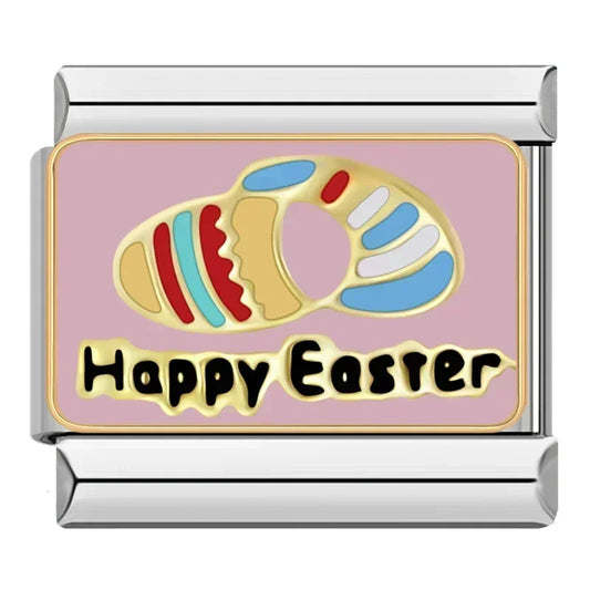 Happy Easter Italian Silver Charm