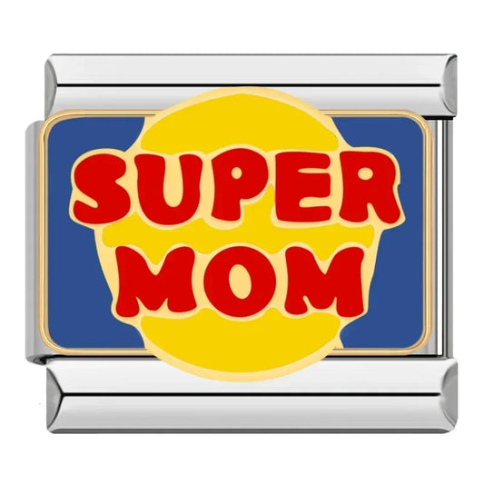 Super Mom Italian Silver Charm