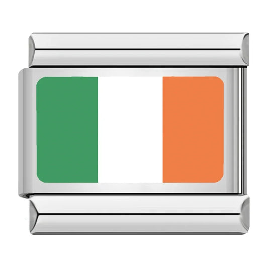Ireland Country Flag Italian Silver Charm