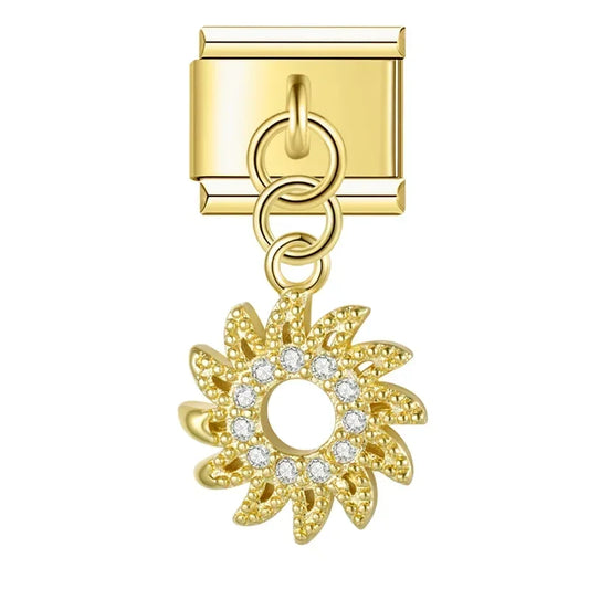Sun v2 Italian Dangle Gold Charm