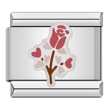 Roses Italian Silver Charm