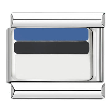 Estonia Country Flag Italian Silver Charm