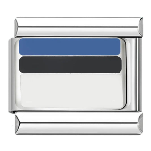 Estonia Country Flag Italian Silver Charm