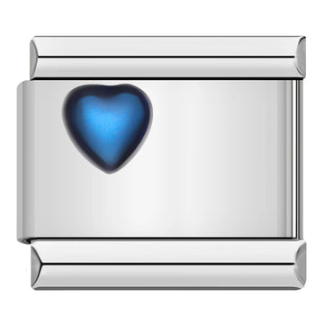 Blue Heart Italian Silver Charm
