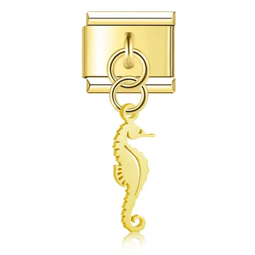 Sea Horse Italian Dangle Gold Charm