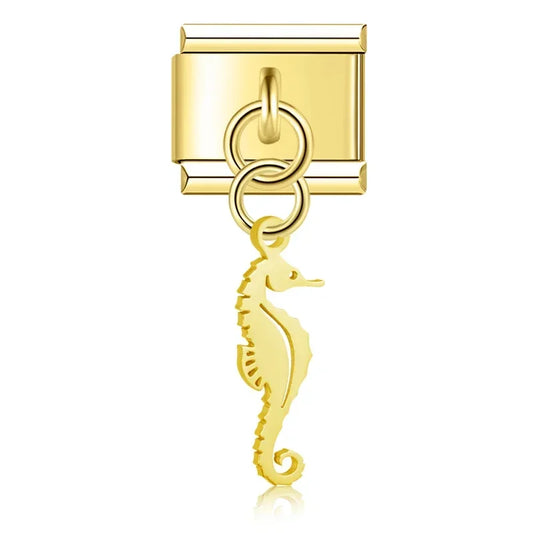 Sea Horse Italian Dangle Gold Charm