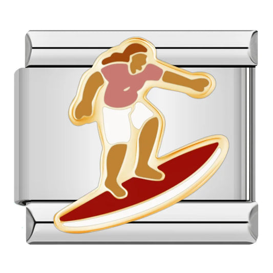 Surf Italian Silver Charm