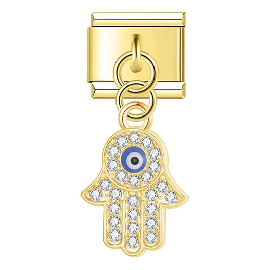 Evil Eye v21 Italian Dangle Gold Charm