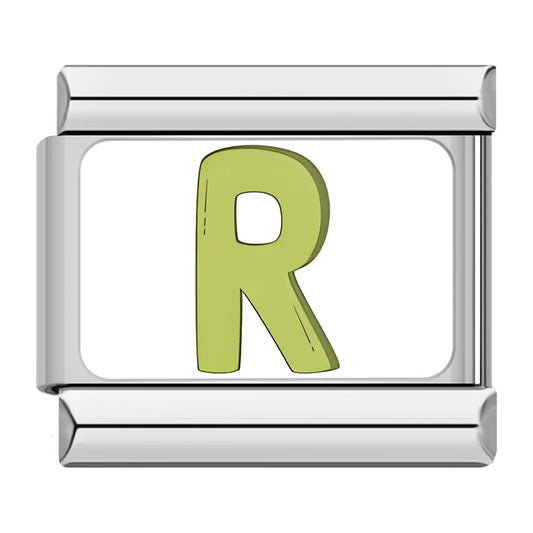 R Italian Silver Charm