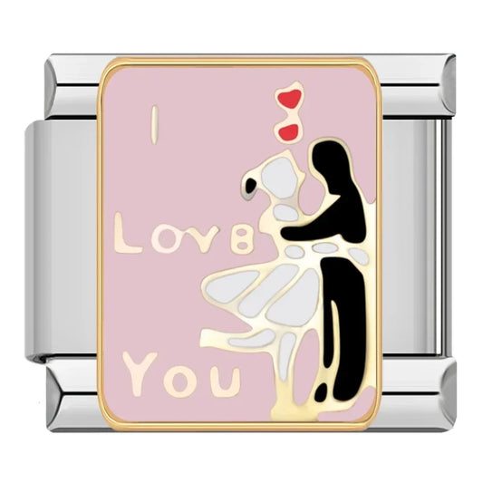 I Love You Italian Silver Charm