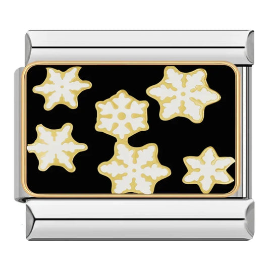Six Snowflake Italian Silver Charm