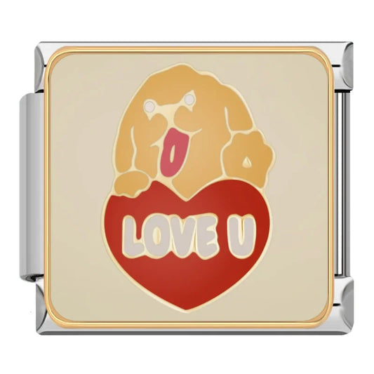 Love U Dog Italian Silver Charm