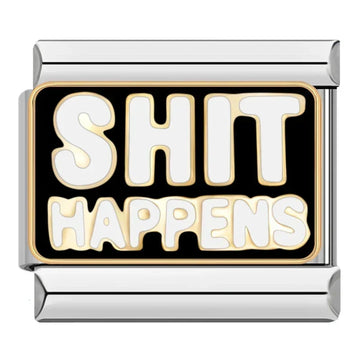 Shit Happens Italian Silver Charm