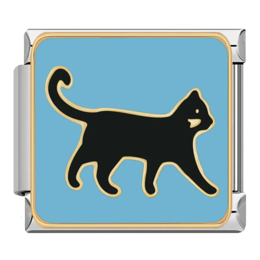 Black Cat Italian Silver Charm