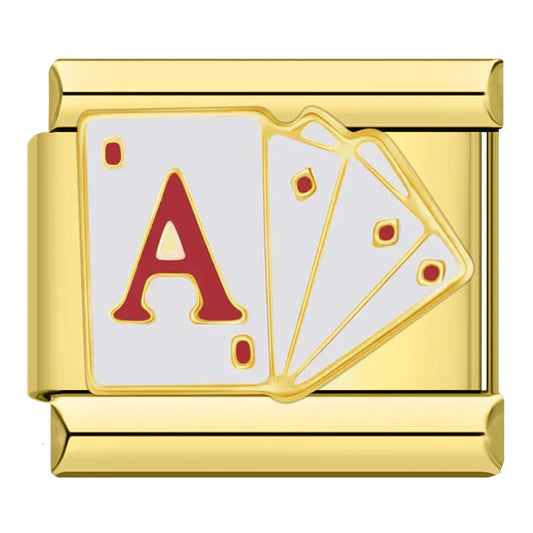 Ace Card Italian Gold Charm