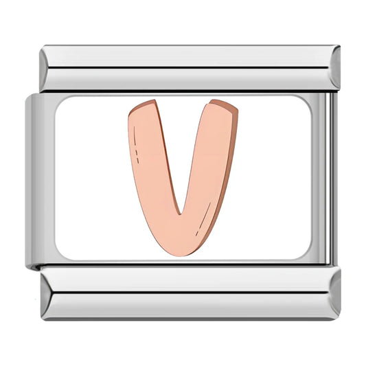 V Italian Silver Charm
