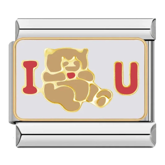 I Bear U Italian Silver Charm