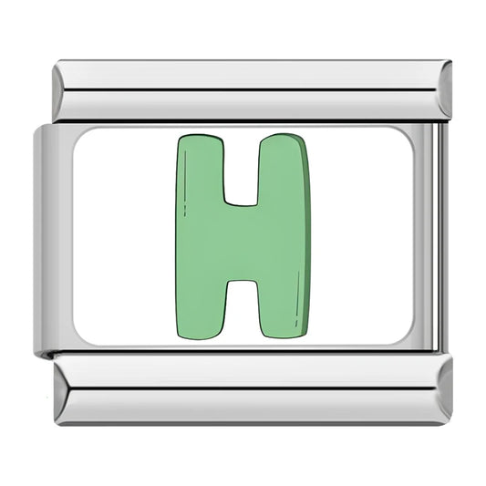 H Italian Silver Charm