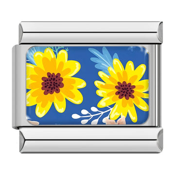 Sunflower Italian Silver Charm