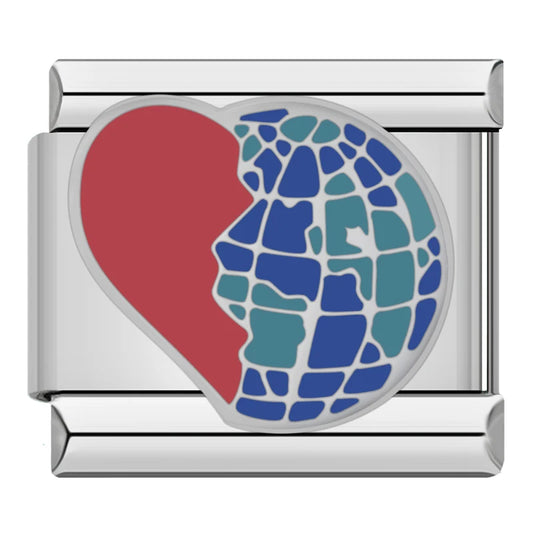 Heart And Earth Italian Silver Charm